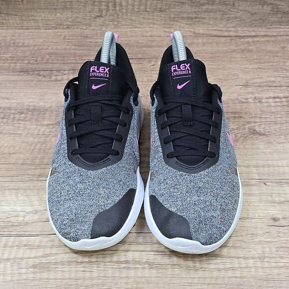 Nike Flex Experience 8 Women's Sz 7.5 Gray Black Pink Running Shoes (AJ5908-003) - Picture 2 of 9